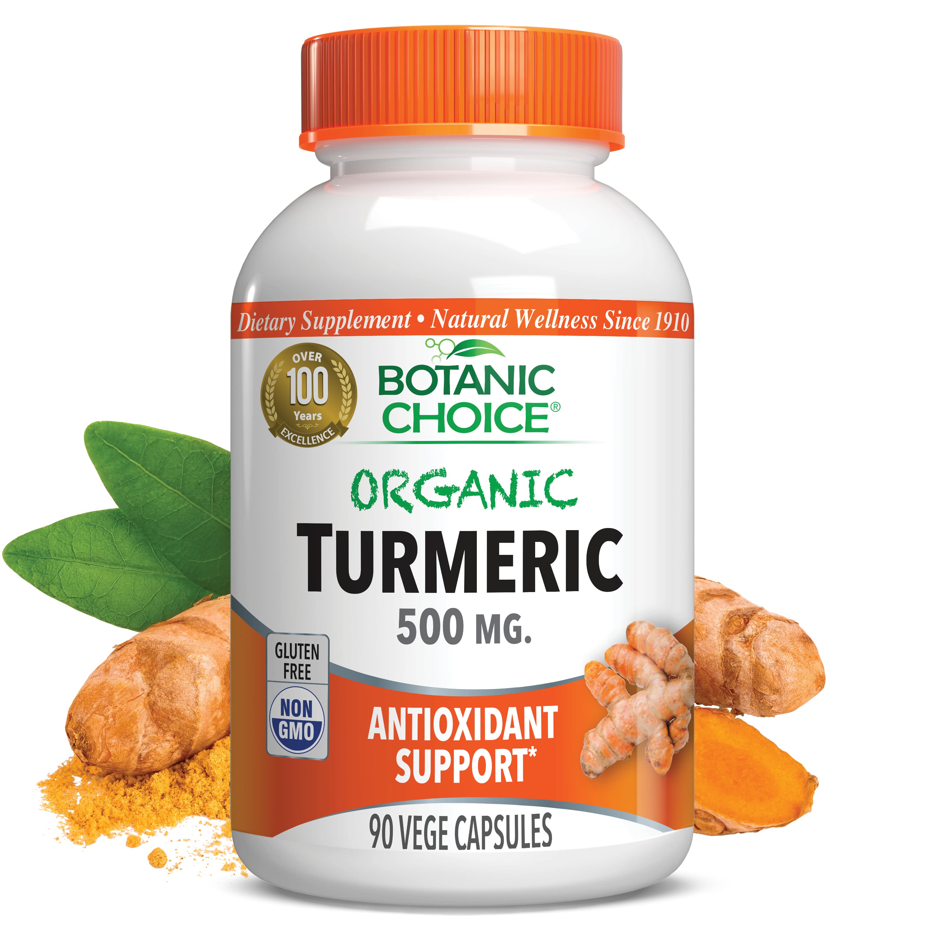 Organic Turmeric 500 mg - 90 Vegetarian Capsules