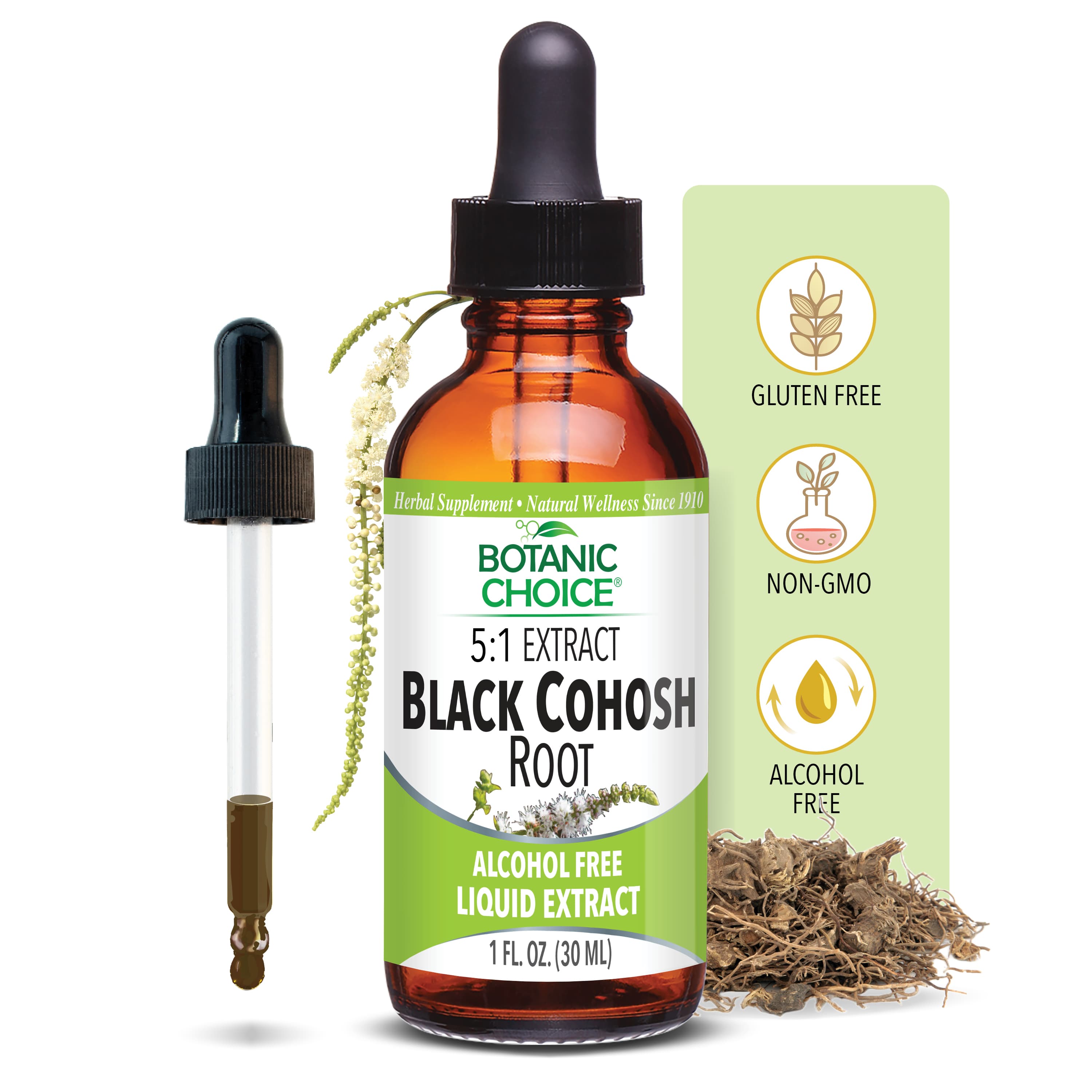 Black Cohosh Root Liquid Extract - Women's Health Support Supplement - 1 Oz