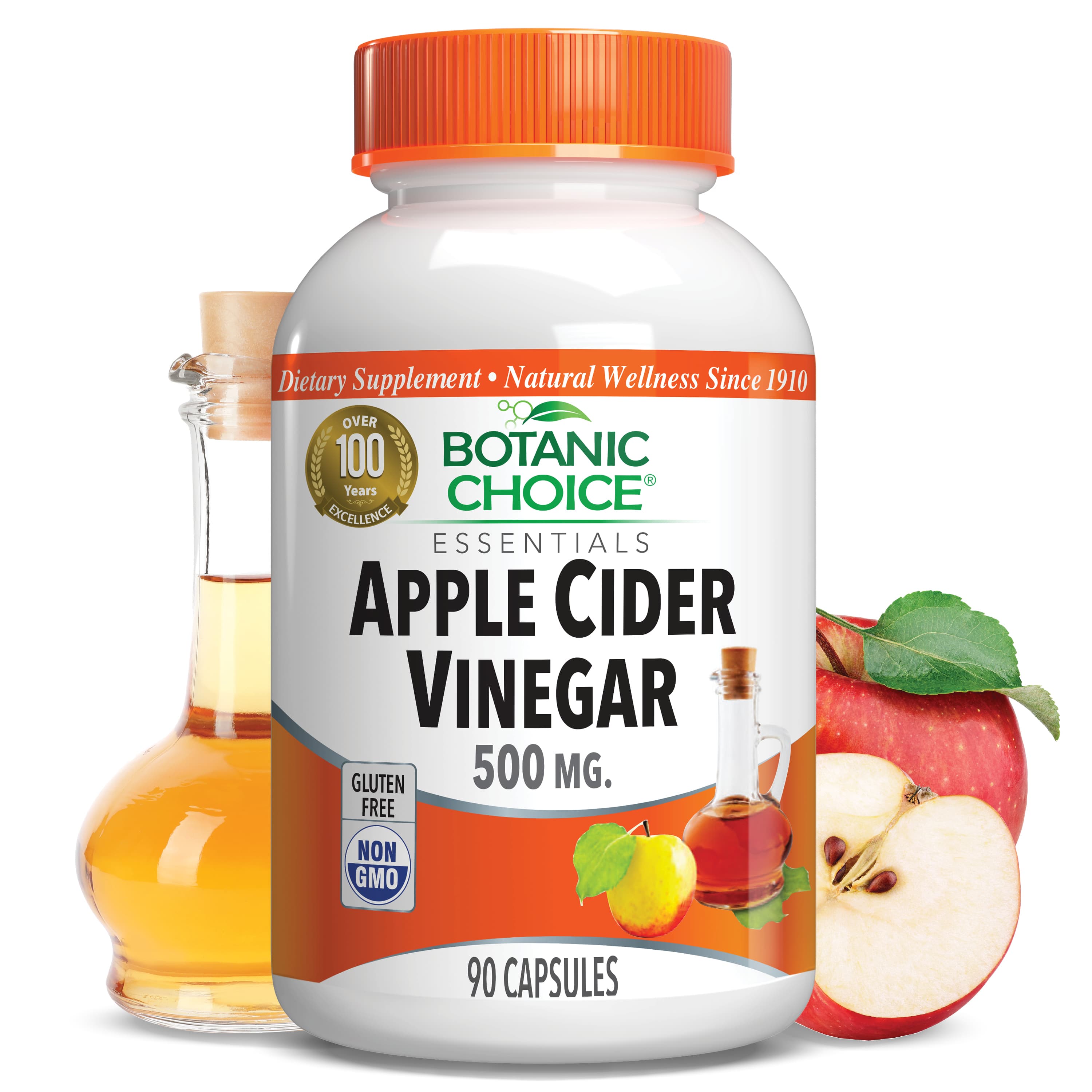 Apple Cider Vinegar 500 mg - Weight Loss Support Supplement - 90 Capsules