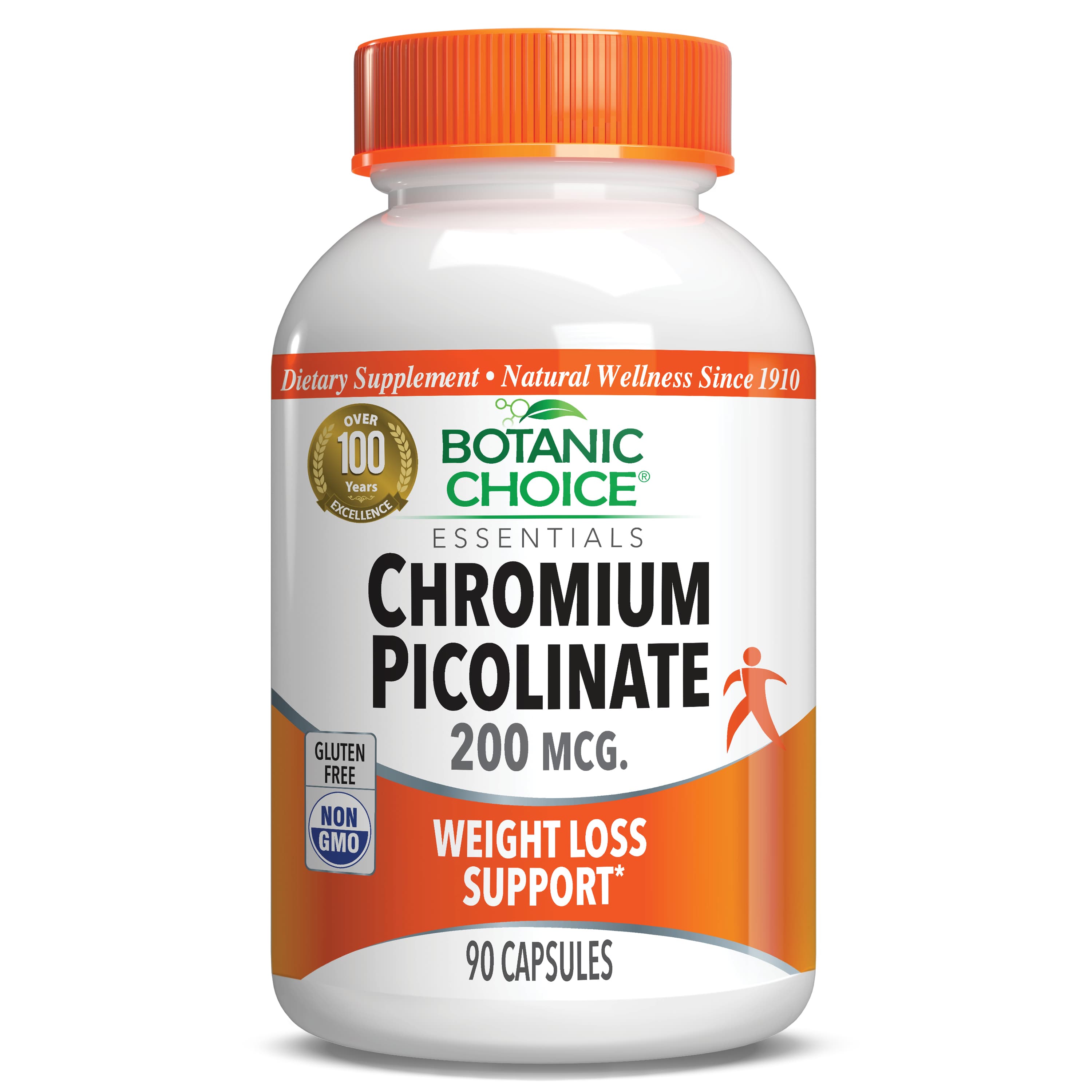 Chromium Picolinate 200 mcg. - Weight Loss Support Supplement - 90 Capsules